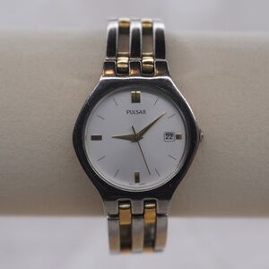 Two Tone Sleek Pulsar with Date Dial